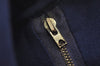 Authentic CELINE C Horse Carriage Shoulder Bag Canvas Leather Navy Blue K4180