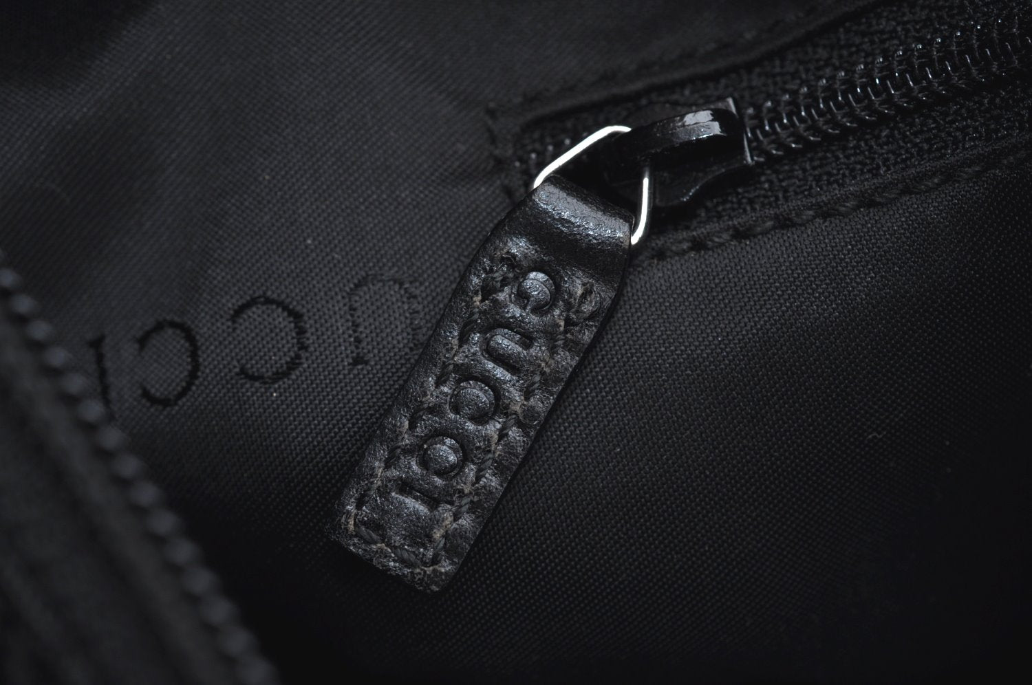 Authentic GUCCI Bamboo 2Way Shoulder Hand Bag Nylon Leather 0000509 Black K4185