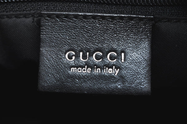Authentic GUCCI Bamboo 2Way Shoulder Hand Bag Nylon Leather 0000509 Black K4185
