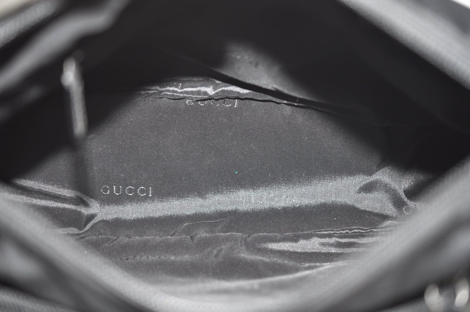 Authentic GUCCI Bamboo 2Way Shoulder Hand Bag Nylon Leather 0000509 Black K4185