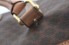 Authentic CELINE Macadam Blason Pattern Boston Bag PVC Leather Brown K4193