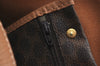Authentic CELINE Macadam Blason Pattern Boston Bag PVC Leather Brown K4193