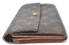 Authentic Louis Vuitton Monogram Bifold Long Wallet Purse Brown 2Set Junk K4194