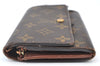 Authentic Louis Vuitton Monogram Bifold Long Wallet Purse Brown 2Set Junk K4194