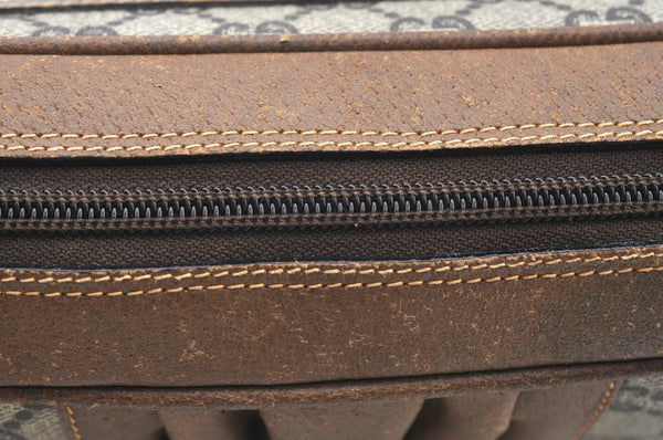 Authentic GUCCI GG Plus Shoulder Cross Body Bag Purse PVC Leather Brown K4202