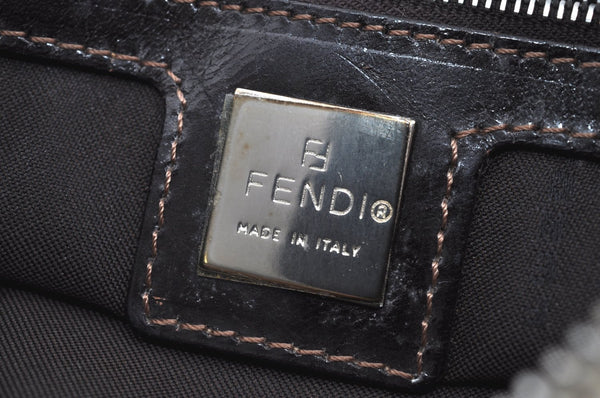 Authentic FENDI Zucca Shoulder Hand Bag Purse Canvas Leather Beige K4207