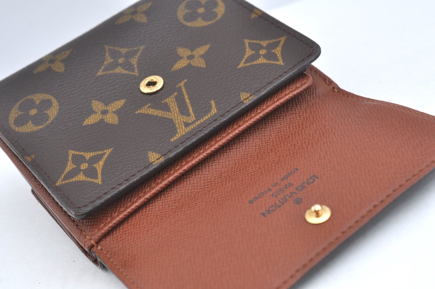 Authentic Louis Vuitton Monogram M61652 Porte Monnaie Billet Carte Credit K4225