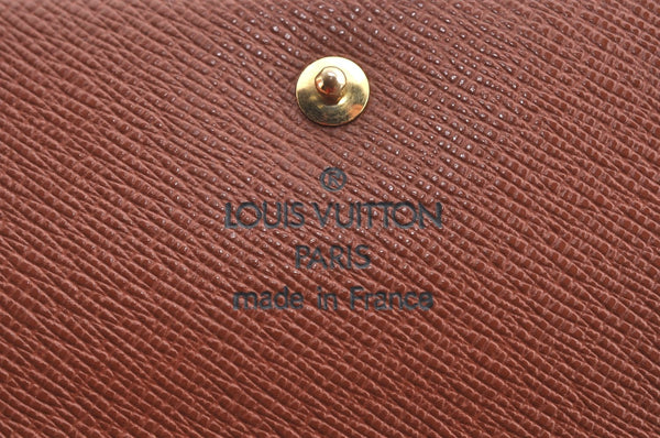 Authentic Louis Vuitton Monogram M61652 Porte Monnaie Billet Carte Credit K4225