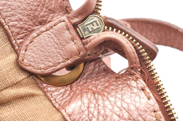 Authentic FENDI Selleria Shoulder Cross Body Bag Purse Leather Pink K4236