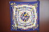 Authentic HERMES Carre 90 Scarf "Petite main" Silk Navy K4251