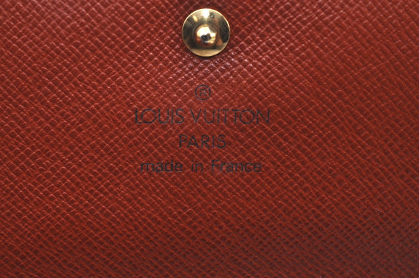 Auth Louis Vuitton Epi Porte Tresor Etui Papier Wallet Brown M63173 LV K4283