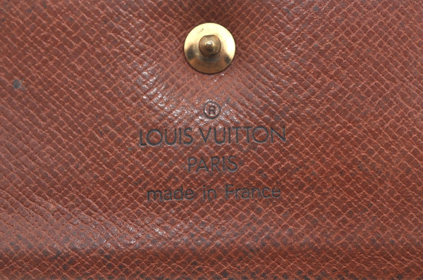 Authentic Louis Vuitton Monogram M61652 Porte Monnaie Billet Carte Credit K4284