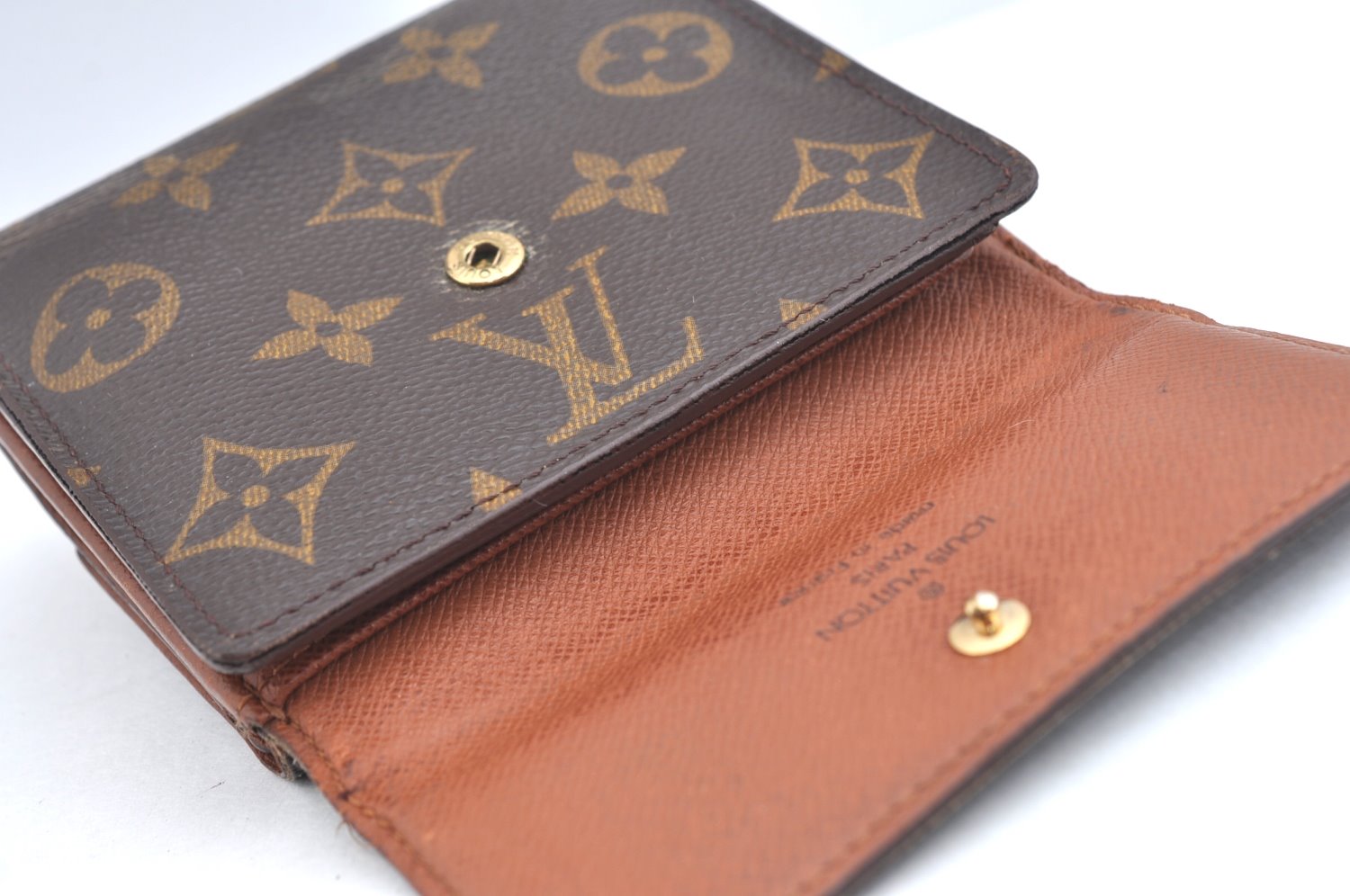 Authentic Louis Vuitton Monogram M61652 Porte Monnaie Billet Carte Credit K4290