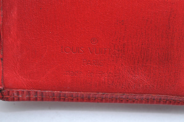 Authentic Louis Vuitton Epi Porte Monnaie Viennois Wallet Red M63247 LV K4307