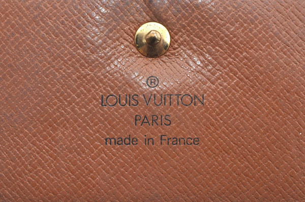 Authentic Louis Vuitton Monogram M61652 Porte Monnaie Billet Carte Credit K4308