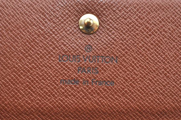 Authentic Louis Vuitton Monogram M61652 Porte Monnaie Billet Carte Credit K4310