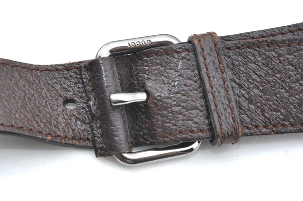 Authentic GUCCI Eclipse Shoulder Cross Bag GG Canvas Leather 120841 Brown K4313