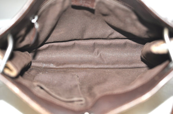 Authentic GUCCI Eclipse Shoulder Cross Bag GG Canvas Leather 120841 Brown K4313