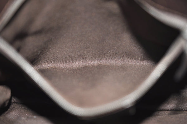 Authentic GUCCI Eclipse Shoulder Cross Bag GG Canvas Leather 120841 Brown K4313