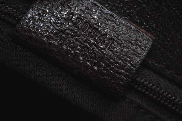 Authentic GUCCI Eclipse Shoulder Cross Bag GG Canvas Leather 120841 Brown K4313