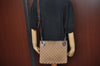 Authentic GUCCI Eclipse Shoulder Cross Bag GG Canvas Leather 120841 Brown K4313