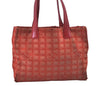 Authentic CHANEL New Travel Line Shoulder Tote Bag Nylon Leather Red K4315