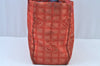 Authentic CHANEL New Travel Line Shoulder Tote Bag Nylon Leather Red K4315