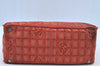 Authentic CHANEL New Travel Line Shoulder Tote Bag Nylon Leather Red K4315