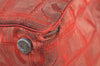 Authentic CHANEL New Travel Line Shoulder Tote Bag Nylon Leather Red K4315