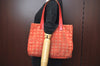 Authentic CHANEL New Travel Line Shoulder Tote Bag Nylon Leather Red K4315