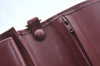 Authentic Cartier Must de Cartier Clutch Hand Bag Leather Bordeaux Red K4317