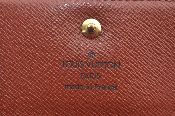 Authentic Louis Vuitton Monogram M61652 Porte Monnaie Billet Carte Credit K4331