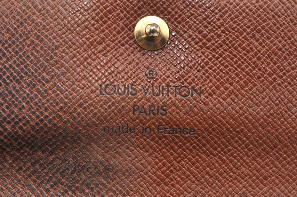 Authentic Louis Vuitton Monogram M61652 Porte Monnaie Billet Carte Credit K4340