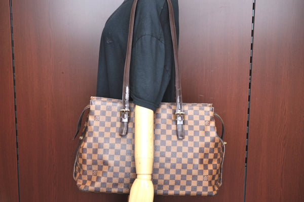Authentic Louis Vuitton Damier Chelsea Shoulder Tote Bag N51119 LV K4350