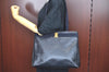 Authentic Salvatore Ferragamo Vara Leather Shoulder Tote Bag Navy SF K4351