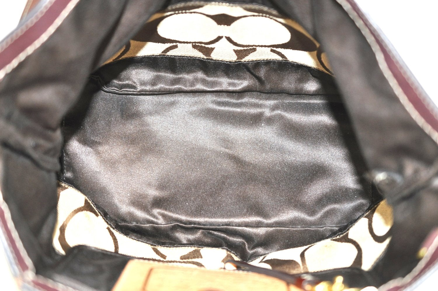 Authentic COACH Signature Shoulder Tote Bag Canvas Enamel 10124 Brown K4356