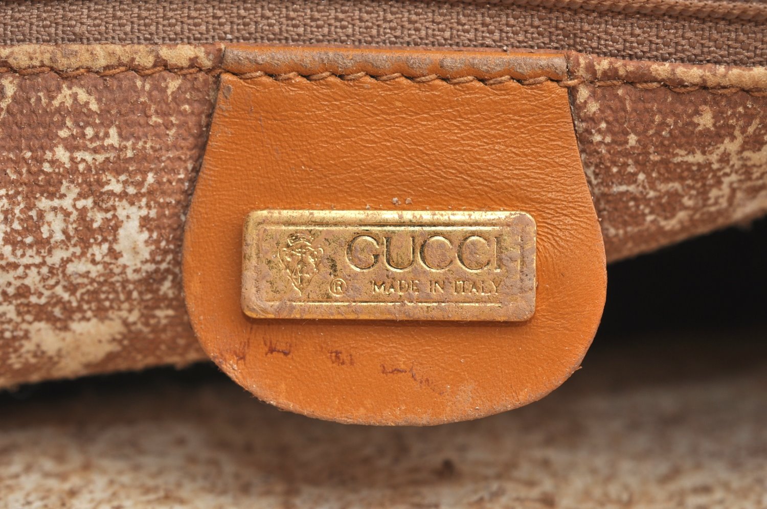 Authentic GUCCI Micro GG Shoulder Cross Body Bag Purse PVC Leather Brown K4358