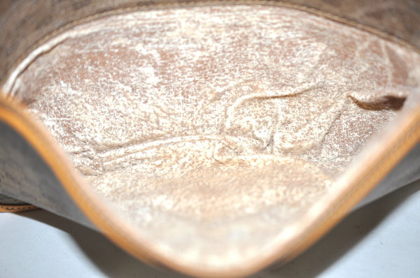 Authentic GUCCI Micro GG Shoulder Cross Body Bag Purse PVC Leather Brown K4358