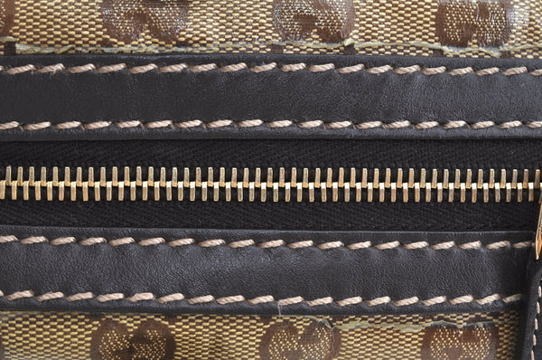 Authentic GUCCI GG Crystal Shoulder Tote Bag PVC Leather 223962 Brown K4359