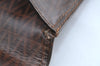 Authentic MARIO VALENTINO V Logo Clutch Hand Bag Purse PVC Leather Brown K4364