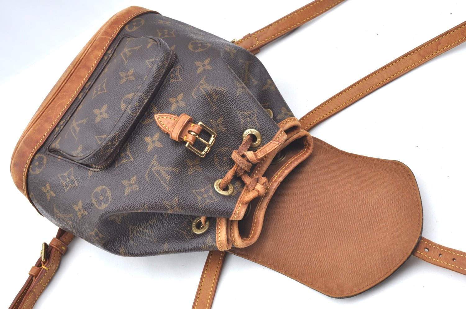 Authentic Louis Vuitton Monogram Montsouris PM Backpack M51137 LV K4382
