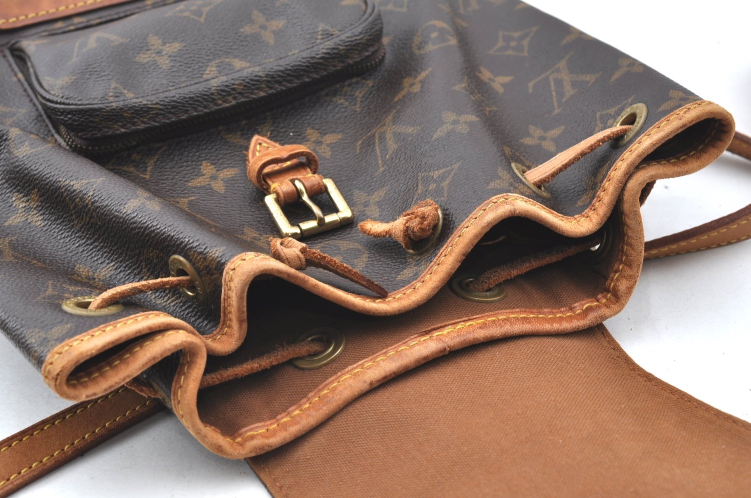 Authentic Louis Vuitton Monogram Montsouris PM Backpack M51137 LV K4382