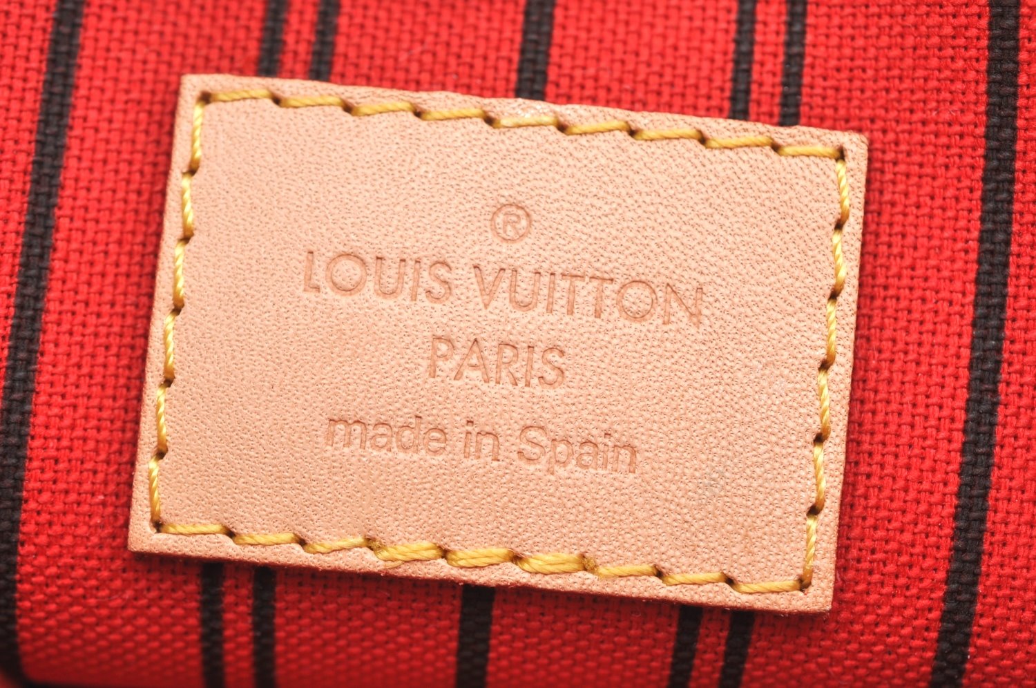 Authentic Louis Vuitton Monogram Neverfull Pouch Purse Clutch Bag Red LV K4414