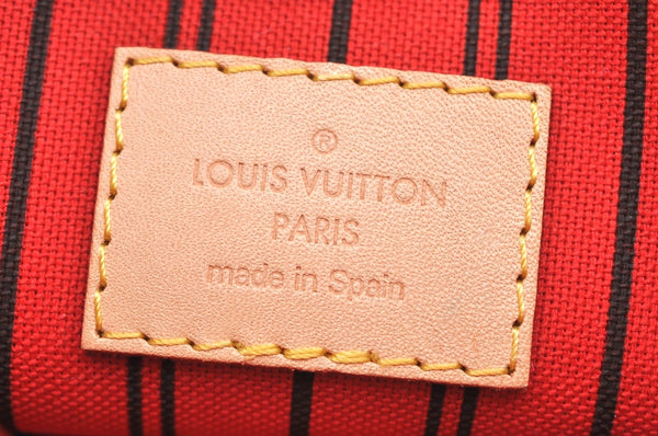 Authentic Louis Vuitton Monogram Neverfull Pouch Purse Clutch Bag Red LV K4414