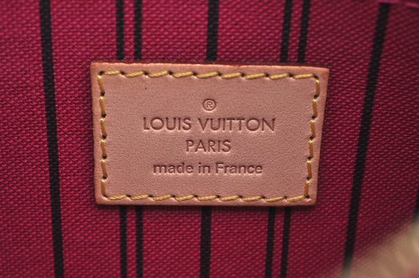 Authentic Louis Vuitton Monogram Neverfull Pouch Purse Clutch Bag Pink LV K4430