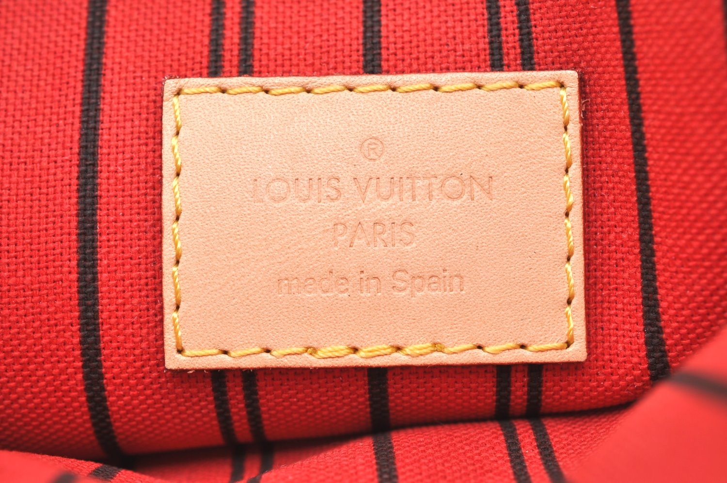 Authentic Louis Vuitton Monogram Neverfull Pouch Purse Clutch Bag Red LV K4438