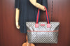 Authentic GUCCI Sherry Line GG Crystal Tote Bag PVC Leather 155524 Navy K4452