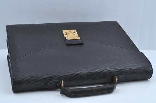 Authentic Louis Vuitton Epi Serviette Ambassadeur Black M54412 Briefcase K4454