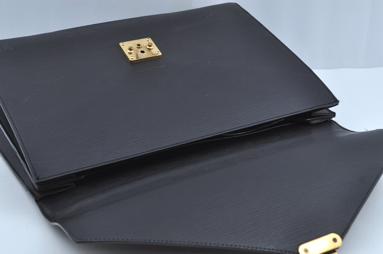 Authentic Louis Vuitton Epi Serviette Ambassadeur Black M54412 Briefcase K4454