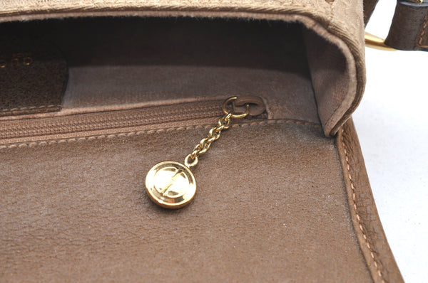 Authentic GUCCI Shoulder Cross Body Bag Purse Canvas Leather Beige Brown K4455